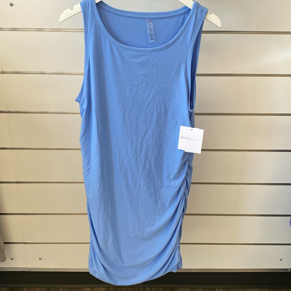 NWT Beyond Yoga Blue Ruched Tank Top Dress size XL